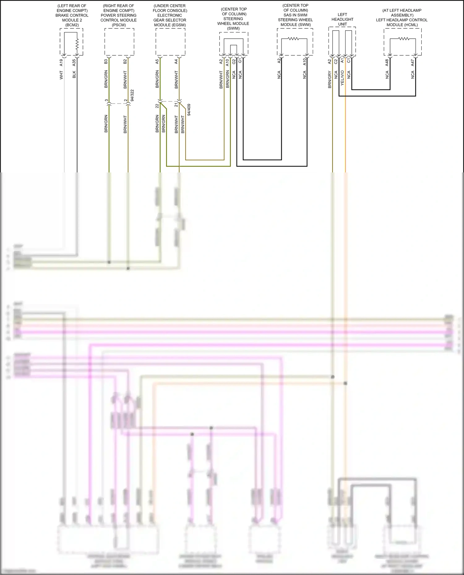 Car Wiring Diagrams for XC90 Volvo II facelift (2019-2024): Computer data lines circuit, hybrid (3 of 4)