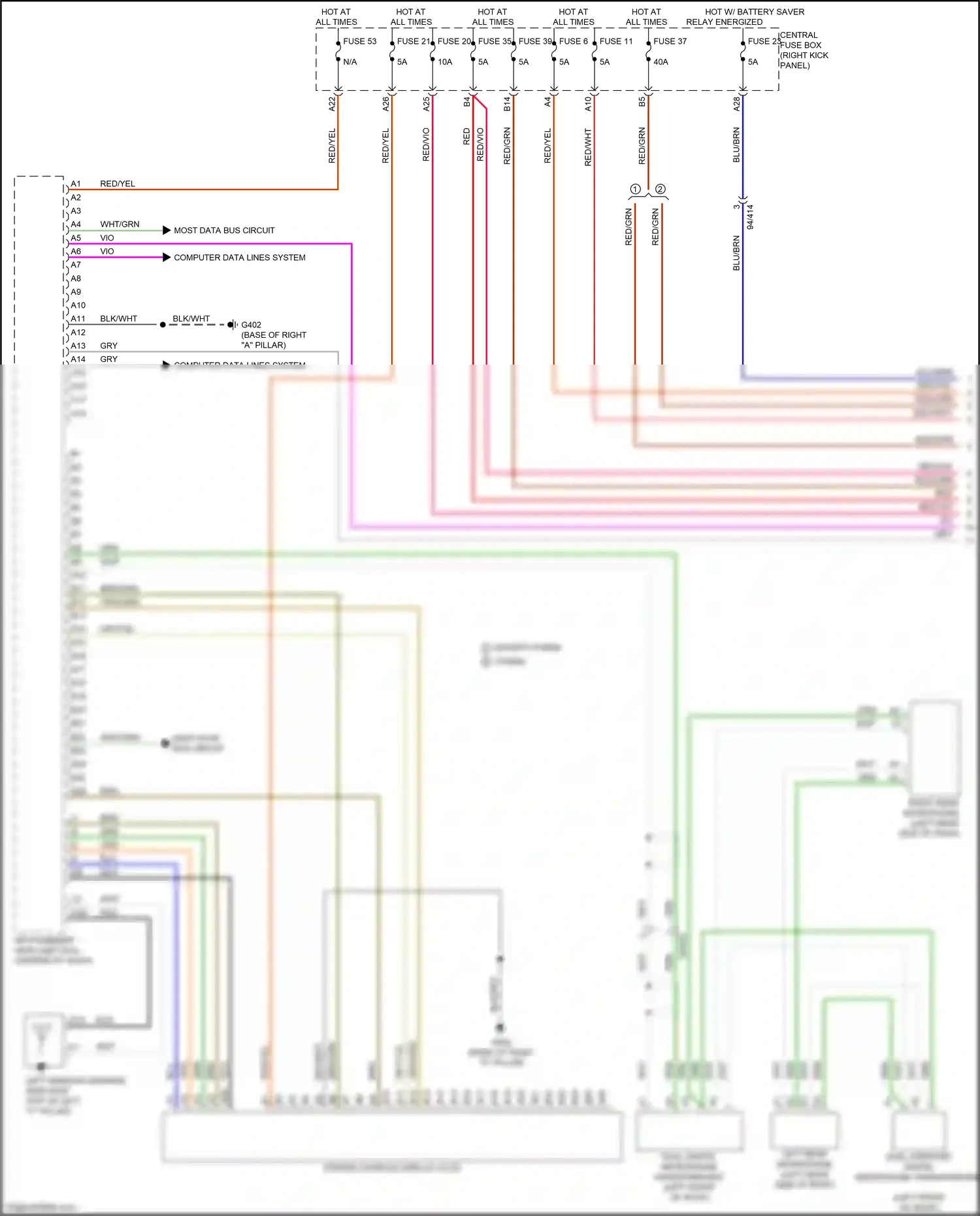 Wiring diagram computer data lines system for Volvo XC90 II facelift (2019-2024) (8 of 67)