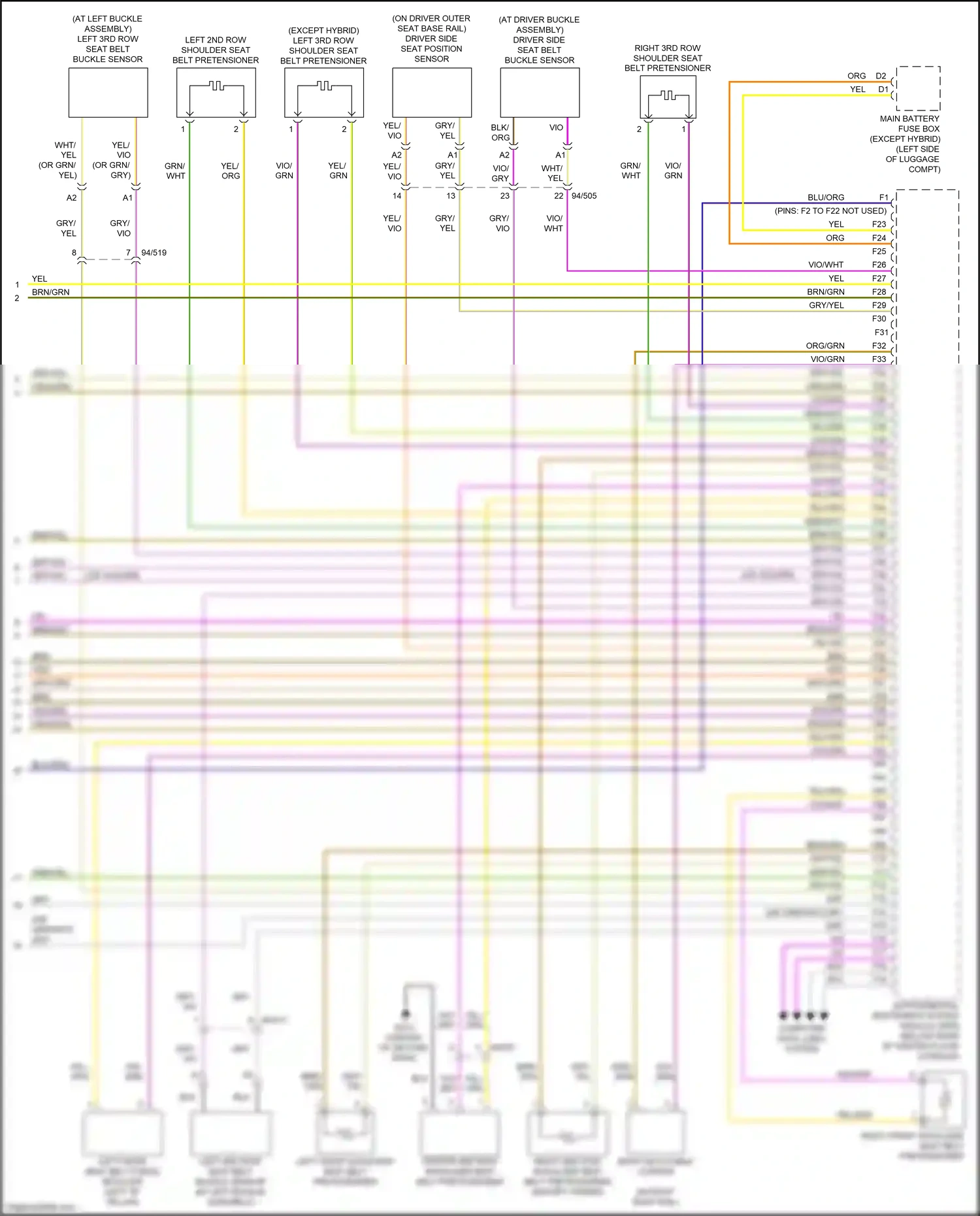 Wiring diagram driver side seat position sensor for Volvo XC90 II facelift (2019-2024) (1 of 1)