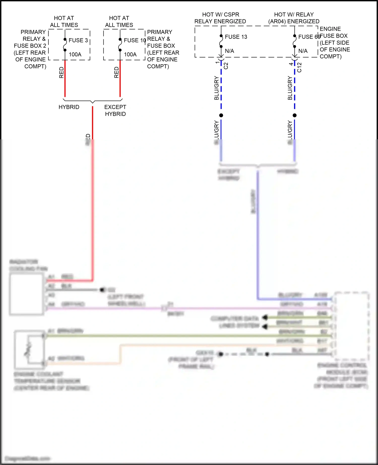 Wiring diagram engine coolant temperature sensor for Volvo XC90 II facelift (2019-2024) (3 of 8)