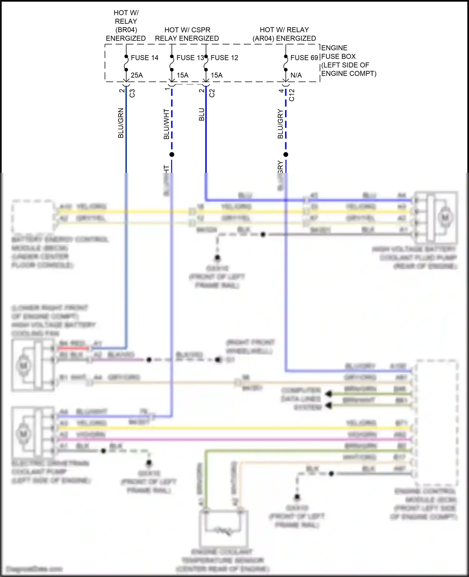 Wiring diagram engine coolant temperature sensor for Volvo XC90 II facelift (2019-2024) (4 of 8)