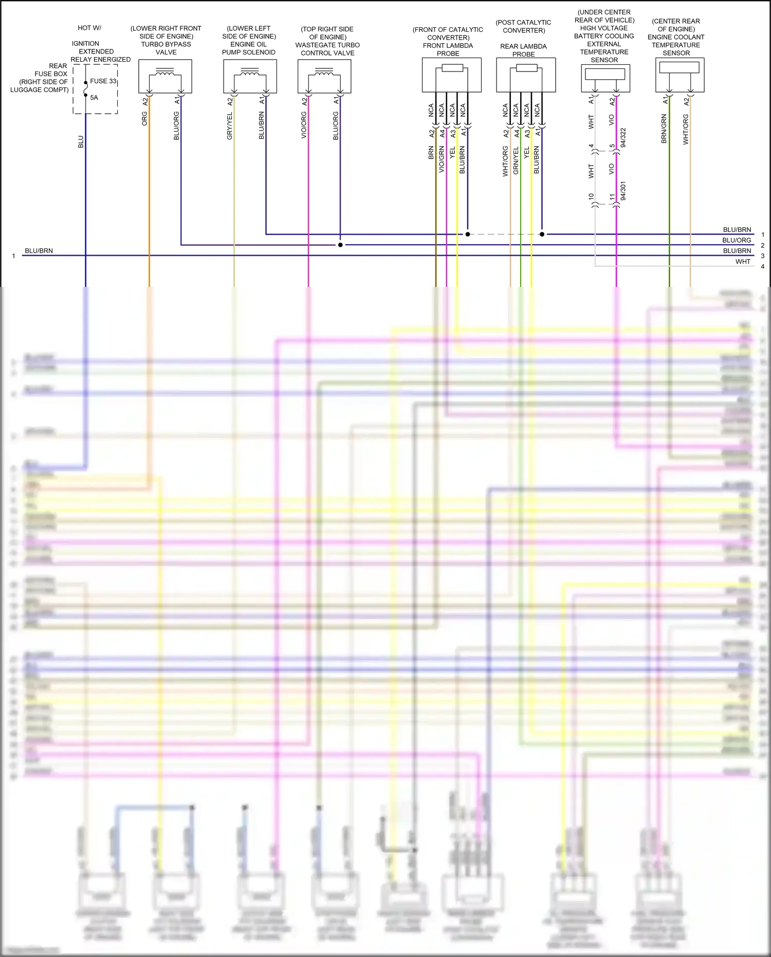 Wiring diagram front lambda probe for Volvo XC90 II facelift (2019-2024) (2 of 3)