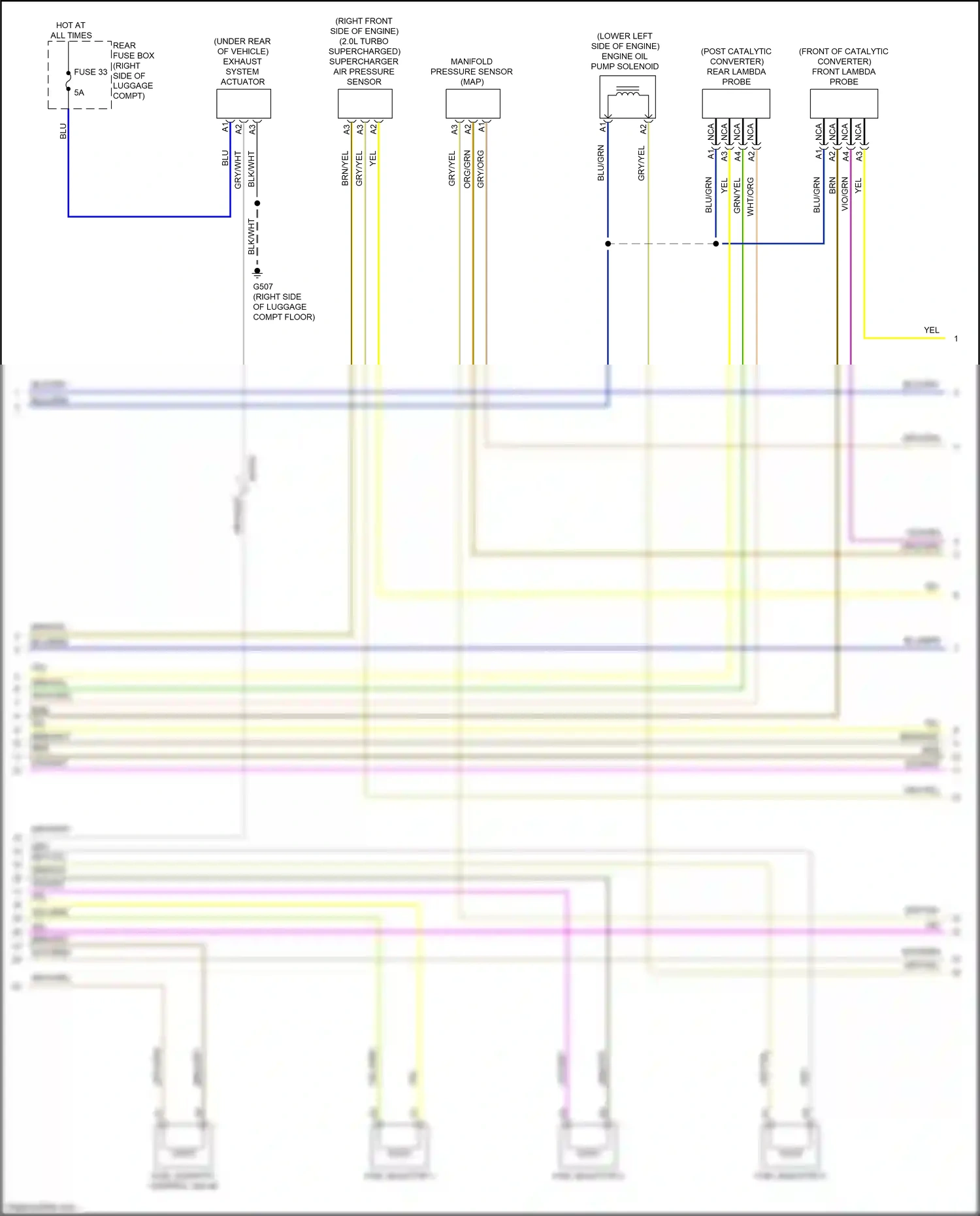 Wiring diagram front lambda probe for Volvo XC90 II facelift (2019-2024) (1 of 3)