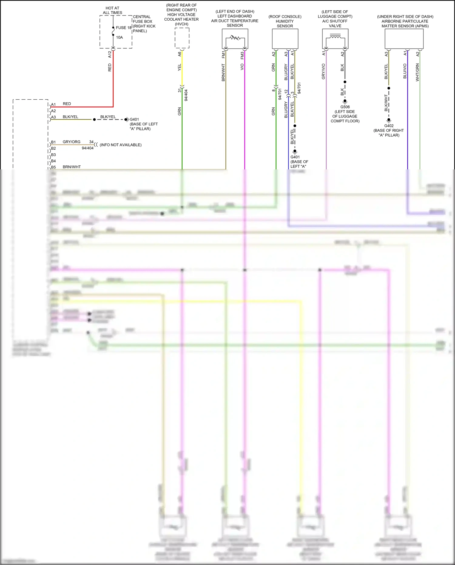 Wiring diagram humidity sensor for Volvo XC90 II facelift (2019-2024) (2 of 3)