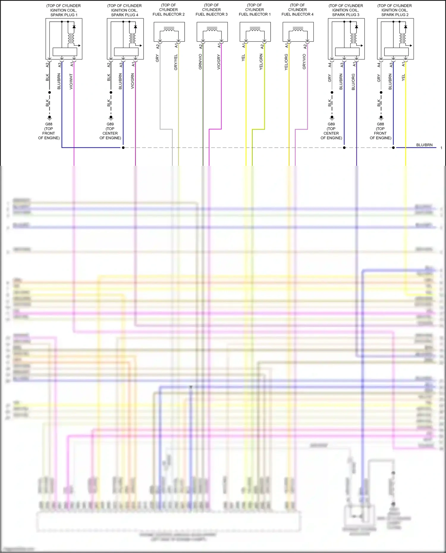 Wiring diagram ignition coil, spark plug 3 for Volvo XC90 II facelift (2019-2024) (3 of 4)