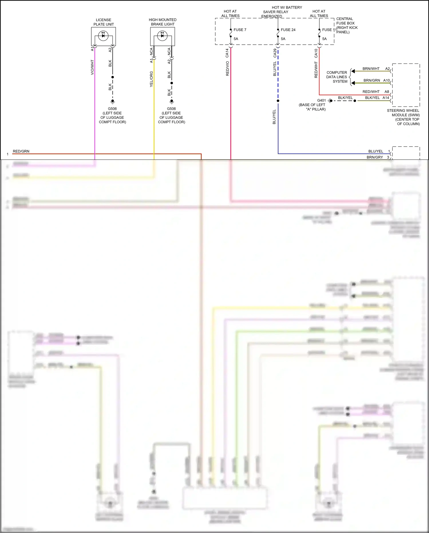 Wiring diagram instrument panel switch module for Volvo XC90 II facelift (2019-2024) (2 of 7)