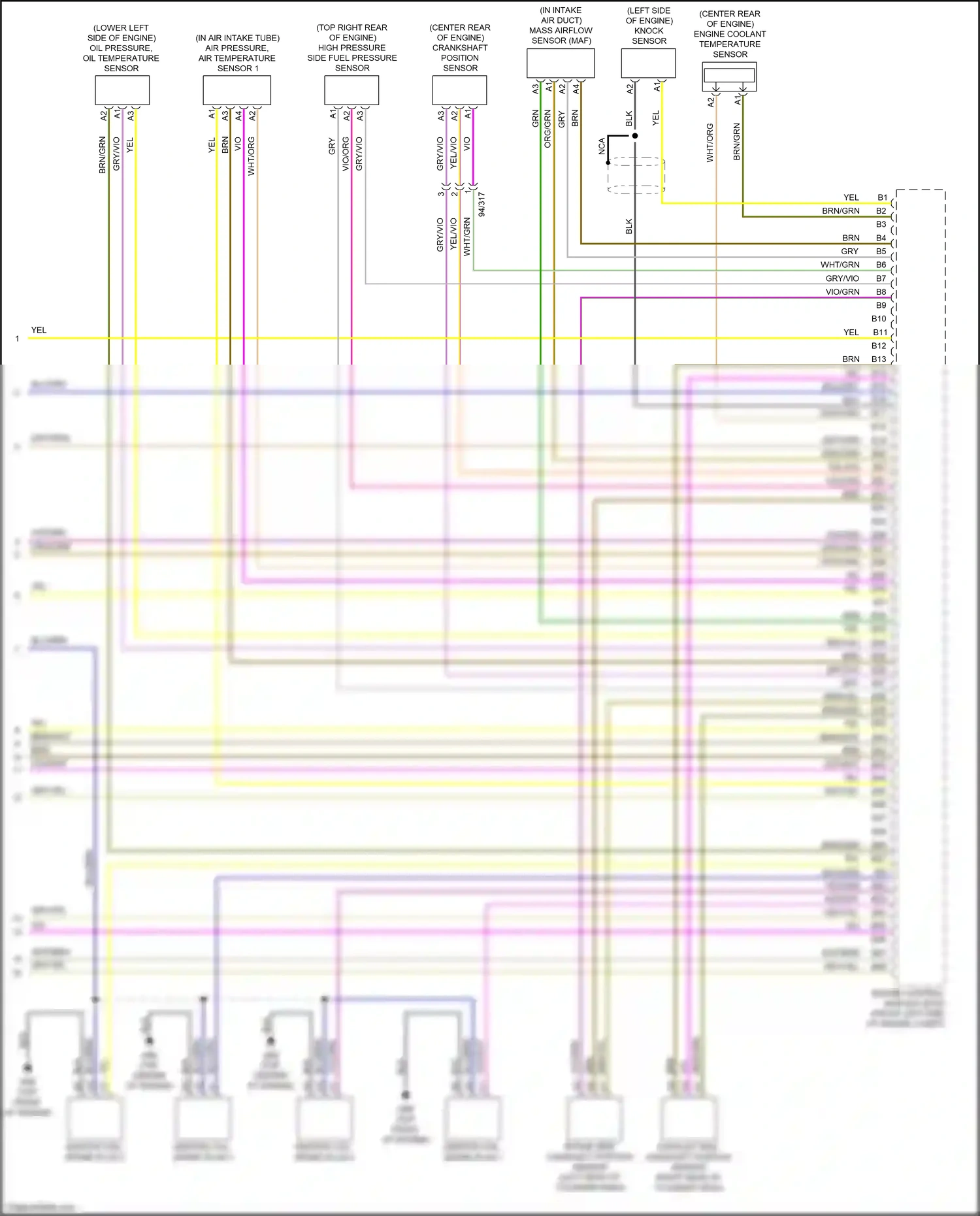 Wiring diagram knock sensor for Volvo XC90 II facelift (2019-2024) (1 of 3)