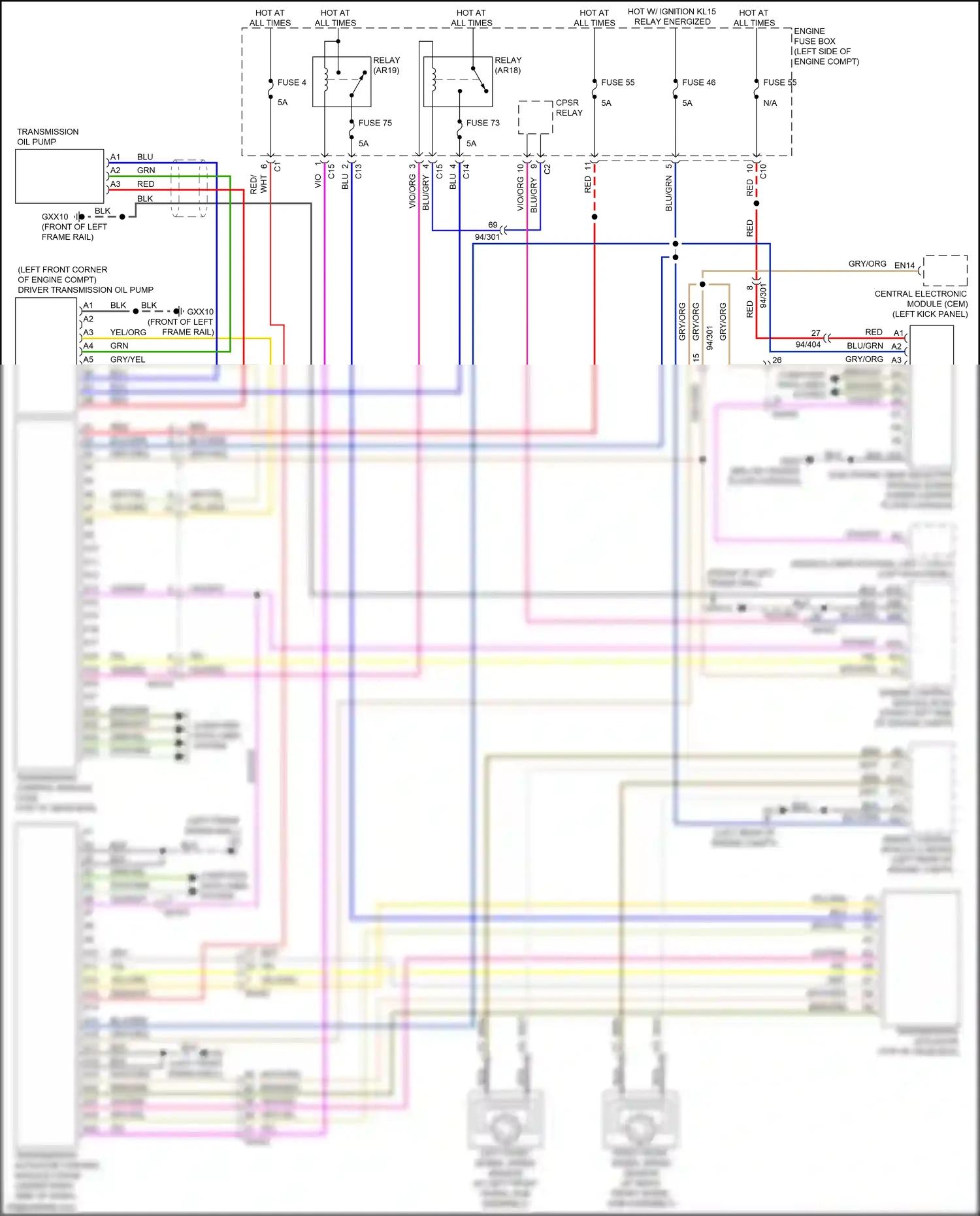 Wiring diagram left front wheel speed sensor for Volvo XC90 II facelift (2019-2024) (6 of 8)