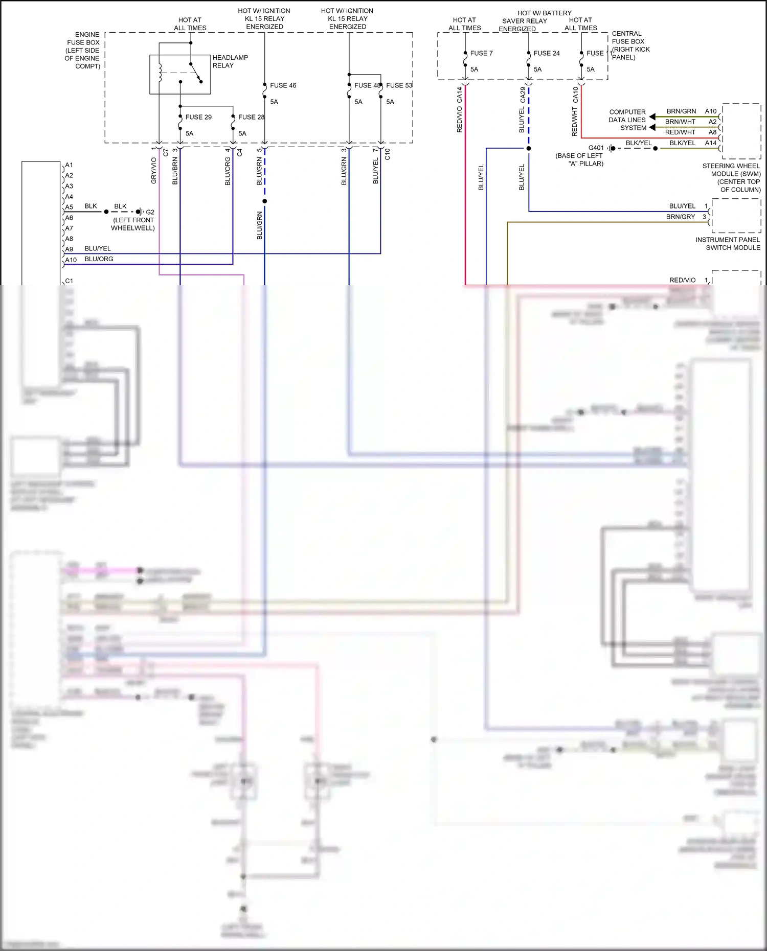 Wiring diagram left headlight unit for Volvo XC90 II facelift (2019-2024) (4 of 6)