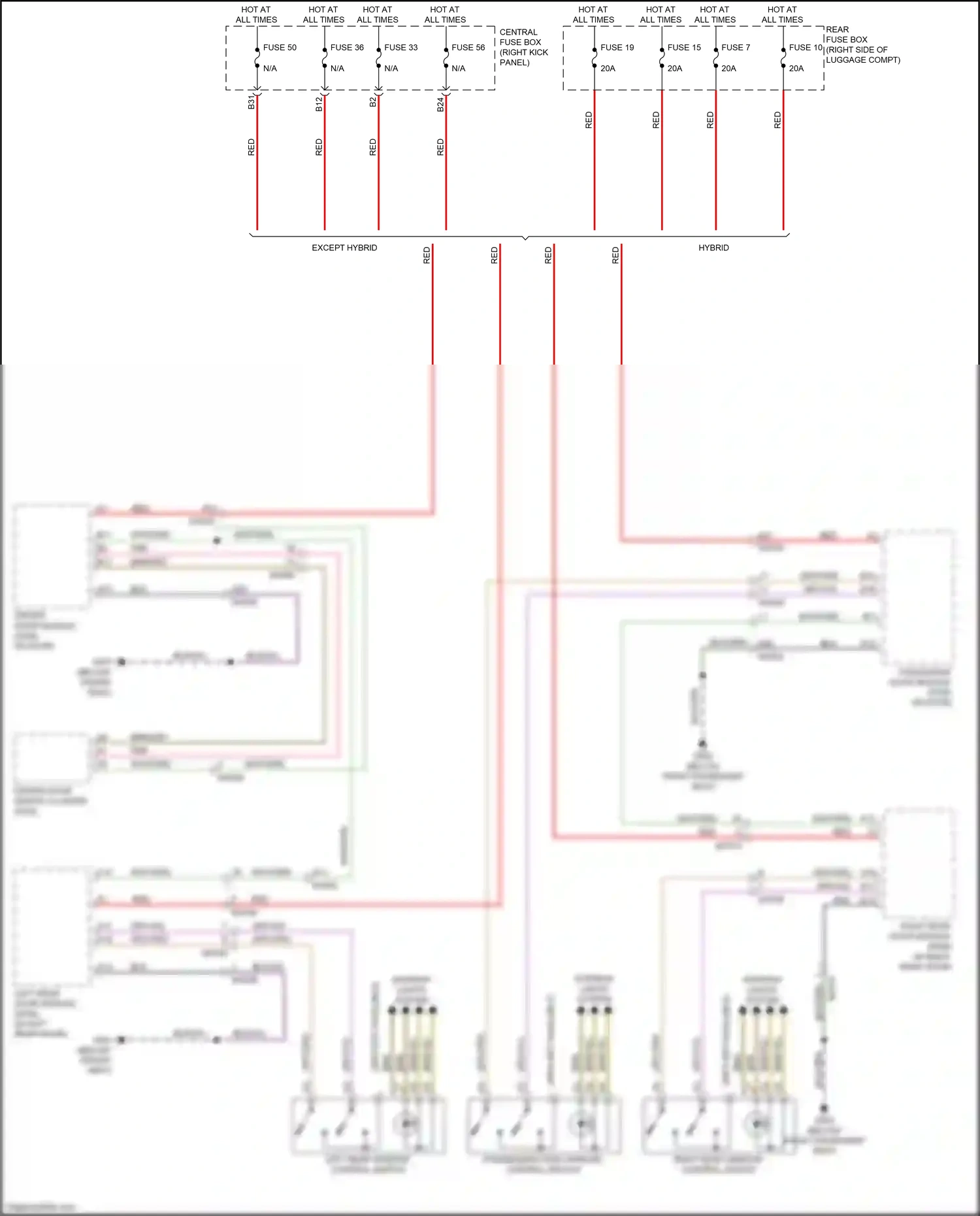 Wiring diagram left rear window control switch for Volvo XC90 II facelift (2019-2024) (2 of 2)