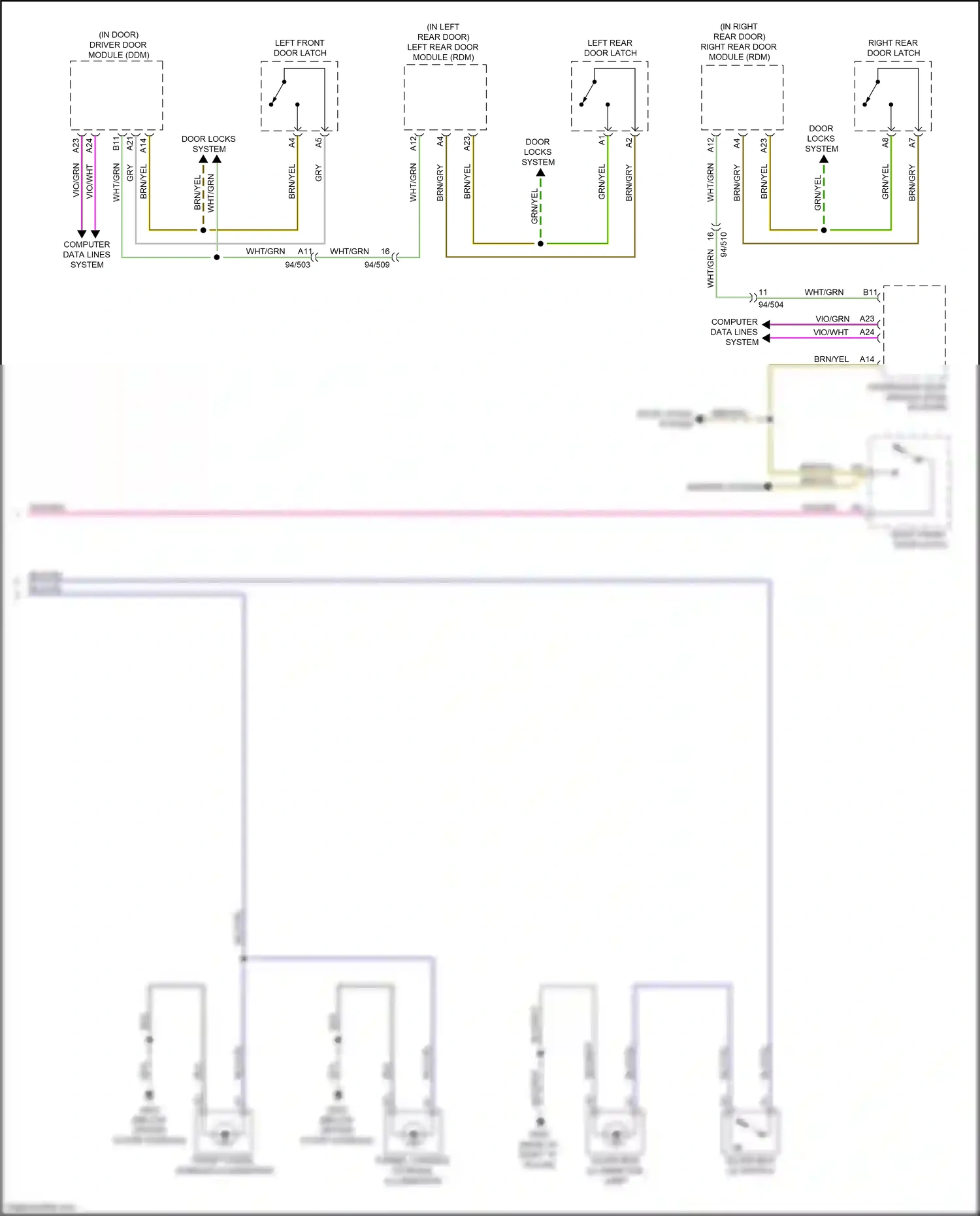 Wiring diagram mirrors system for Volvo XC90 II facelift (2019-2024) (4 of 6)