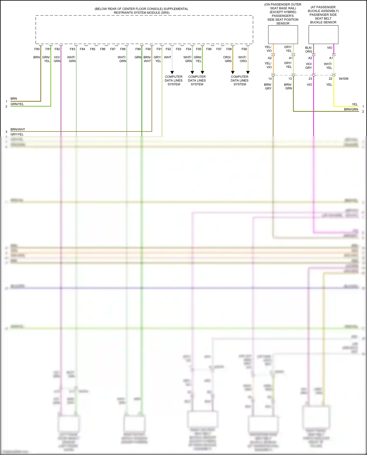 Wiring diagram passenger's side seat position sensor for Volvo XC90 II facelift (2019-2024) (1 of 1)