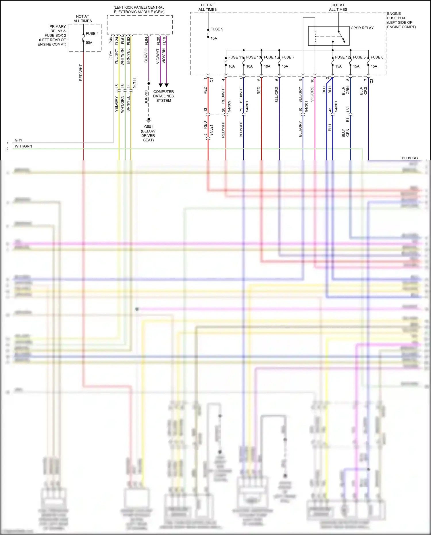 Wiring diagram pressure sensor for Volvo XC90 II facelift (2019-2024) (2 of 2)