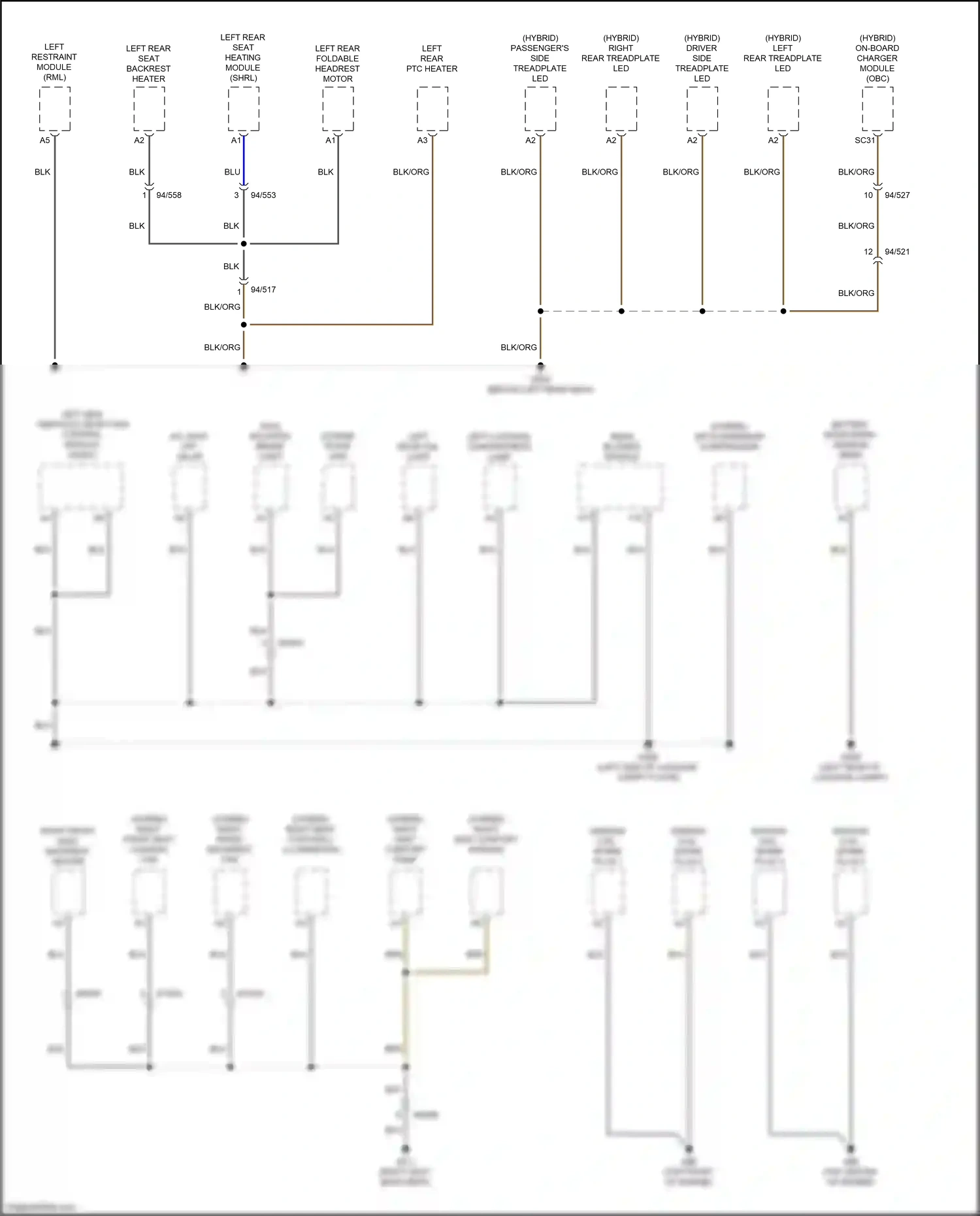 Wiring diagram rear blower module for Volvo XC90 II facelift (2019-2024) (3 of 5)