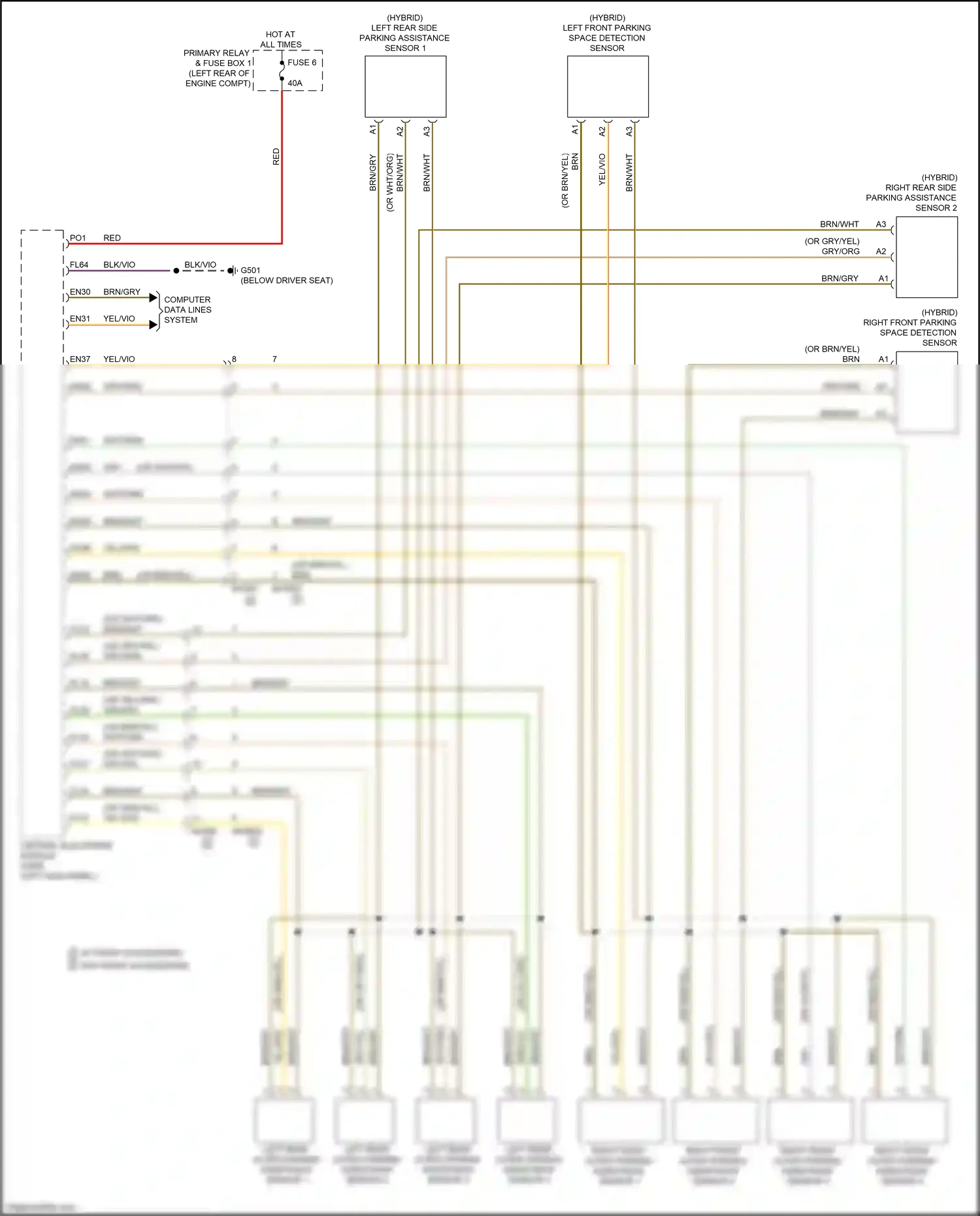 Wiring diagram right front outer parking assistance sensor 3 for Volvo XC90 II facelift (2019-2024) (1 of 1)