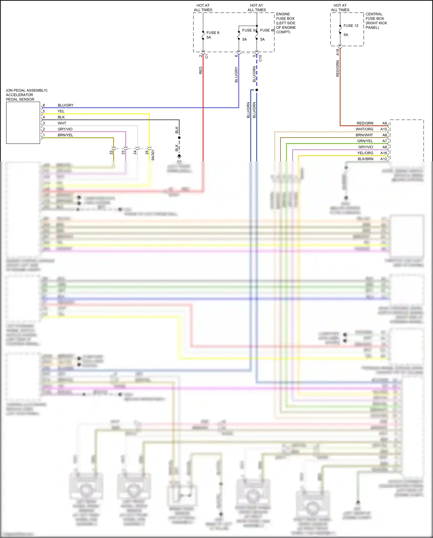 Wiring diagram right front wheel speed sensor for Volvo XC90 II facelift (2019-2024) (3 of 8)