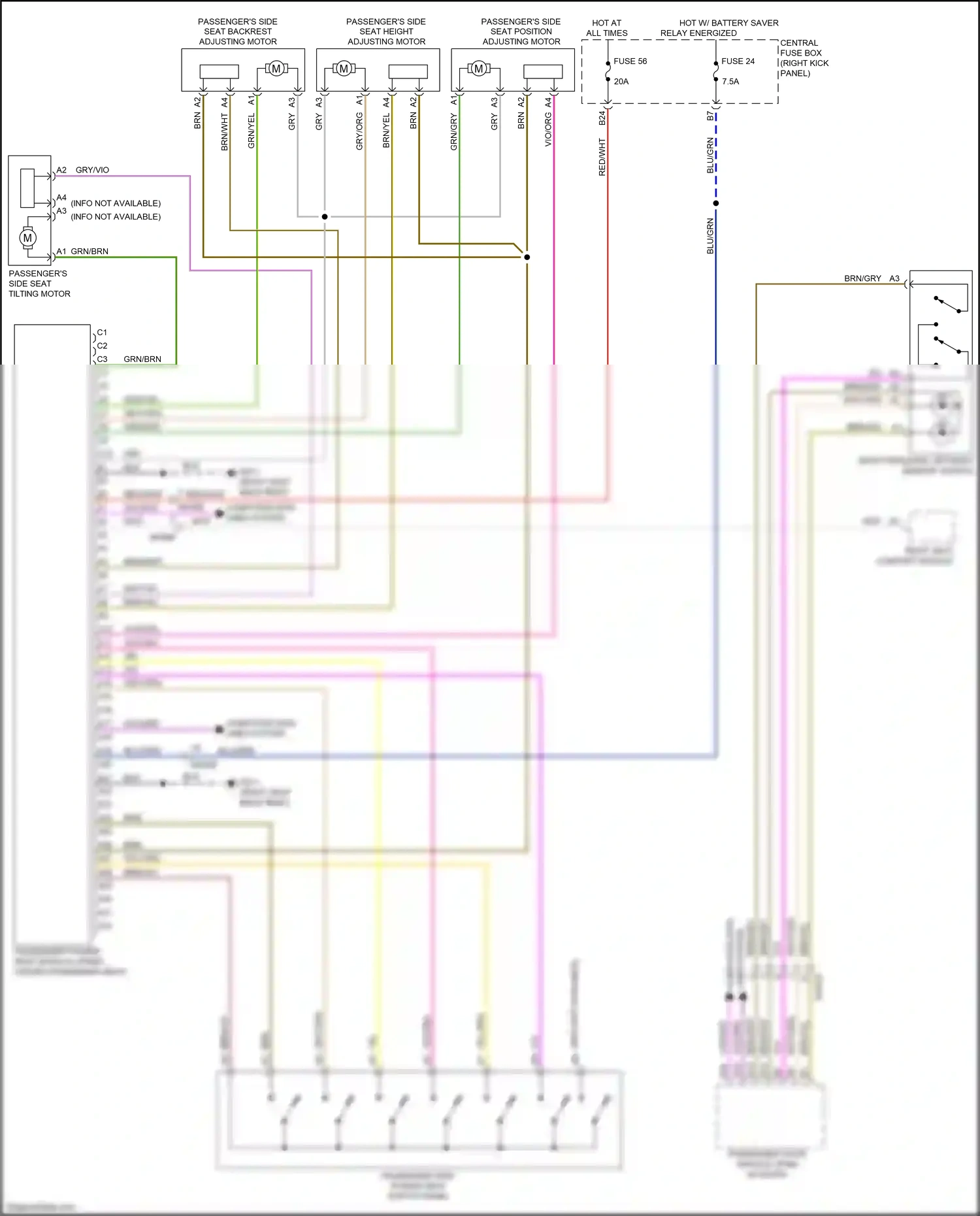 Wiring diagram right personal settings memory switch for Volvo XC90 II facelift (2019-2024) (1 of 2)