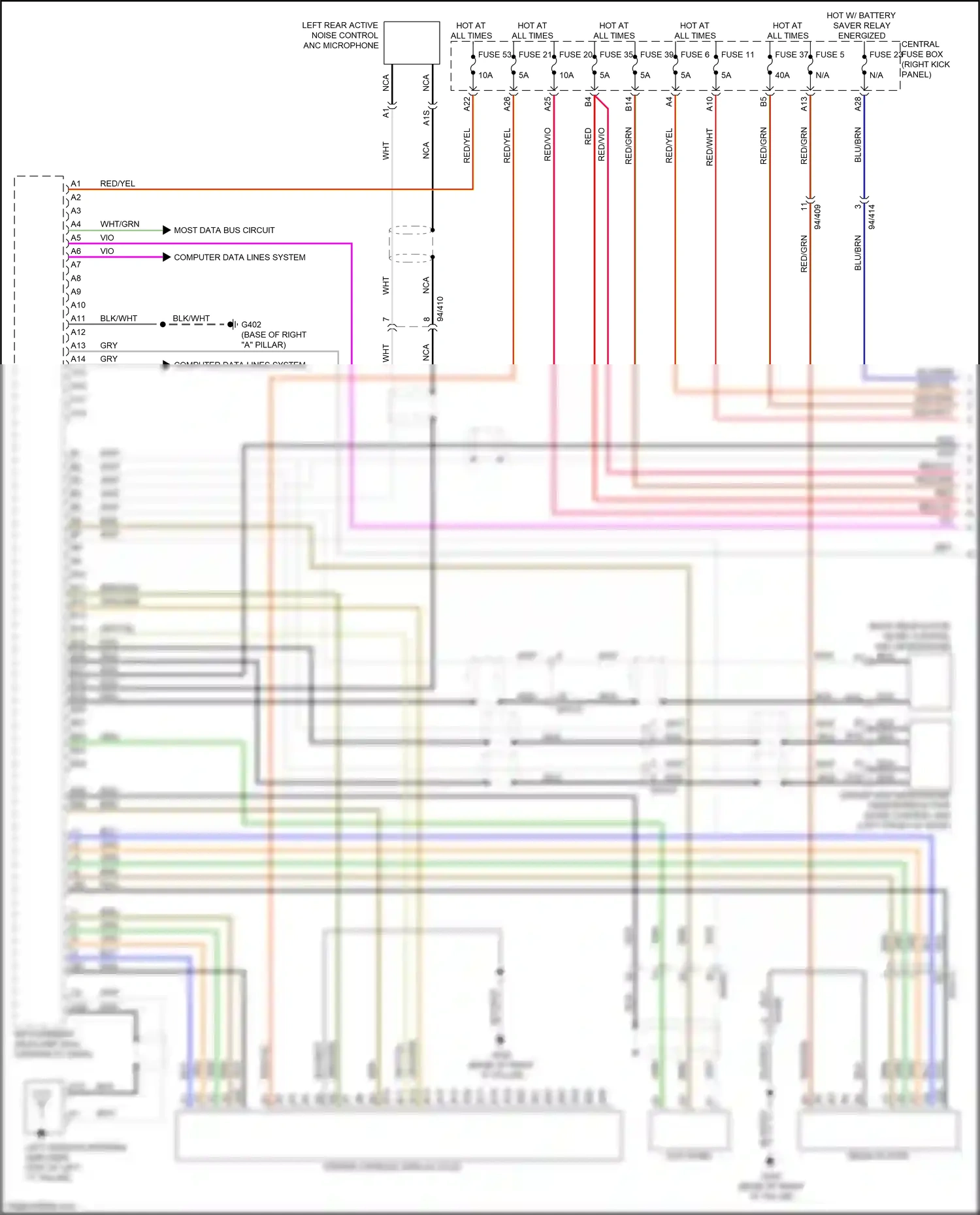 Wiring diagram aux panel for Volvo XC90 II (2014-2019) (1 of 2)