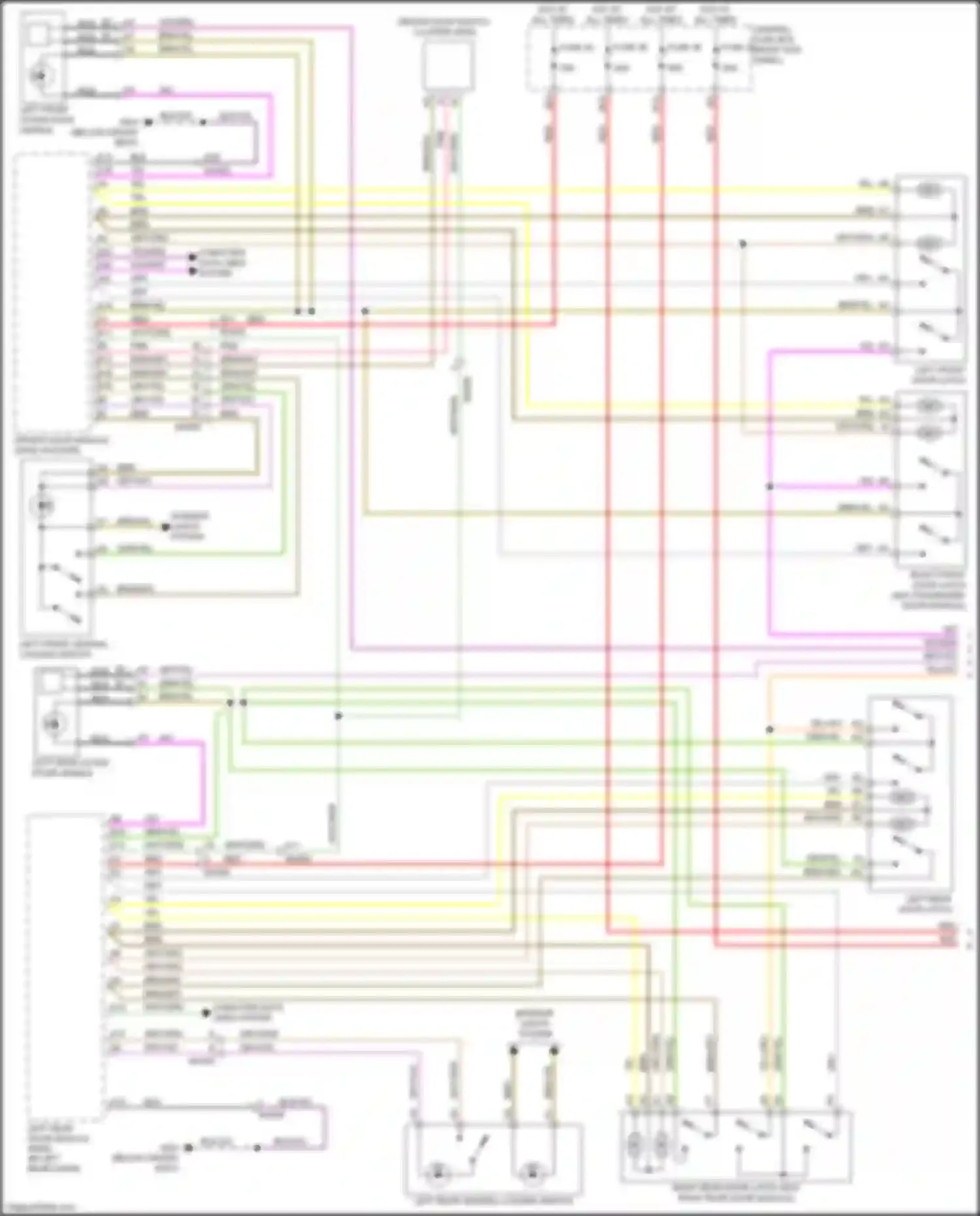 Wiring diagram left front door latch for Volvo XC90 II (2014-2019) (1 of 4)