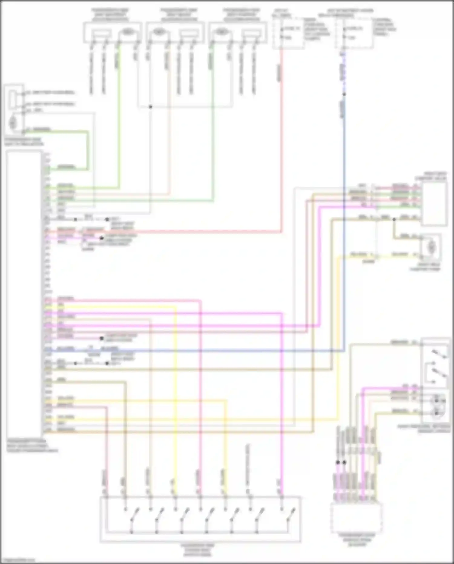 Wiring diagram passenger's side seat backrest adjusting motor for Volvo XC90 II (2014-2019) (1 of 2)